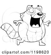 Cartoon Of A Black And White Happy Red Panda Walking Royalty Free Vector Clipart