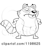 Cartoon Of A Black And White Mad Red Panda Royalty Free Vector Clipart