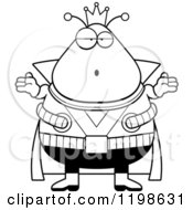 Poster, Art Print Of Black And White Surprised Chubby Martian Alien King
