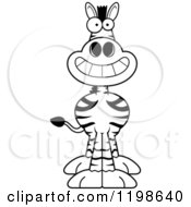 Cartoon Of A Black And White Grinning Zebra Royalty Free Vector Clipart