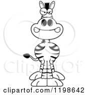Cartoon Of A Black And White Mad Zebra Royalty Free Vector Clipart