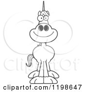 Cartoon Of A Black And White Happy Smiling Unicorn Royalty Free Vector Clipart by Cory Thoman