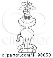 Cartoon Of A Black And White Loving Unicorn Royalty Free Vector Clipart by Cory Thoman
