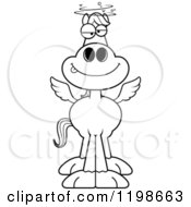Cartoon Of A Black And White Drunk Pegasus Horse Royalty Free Vector Clipart