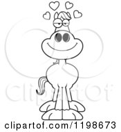 Cartoon Of A Black And White Loving Horse Royalty Free Vector Clipart