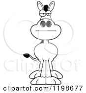 Cartoon Of A Black And White Bored Donkey Royalty Free Vector Clipart