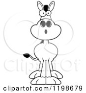 Cartoon Of A Black And White Surprised Donkey Royalty Free Vector Clipart