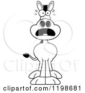 Cartoon Of A Black And White Scared Donkey Royalty Free Vector Clipart