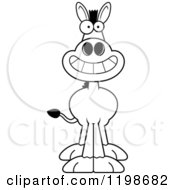 Cartoon Of A Black And White Grinning Donkey Royalty Free Vector Clipart