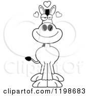 Cartoon Of A Black And White Loving Donkey Royalty Free Vector Clipart