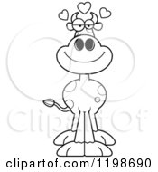 Cartoon Of A Black And White Loving Spotted Cow Royalty Free Vector Clipart
