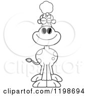 Cartoon Of A Black And White Dreaming Spotted Cow Royalty Free Vector Clipart