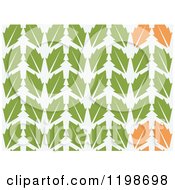 Poster, Art Print Of Seamless Pattern Of Green And Orange Leaves