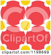 Clipart Of A Seamless Red Yellow And White Floral Pattern Royalty Free Vector Illustration