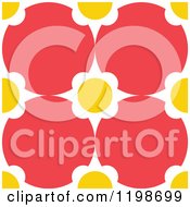 Poster, Art Print Of Seamless Red Yellow And White Floral Pattern