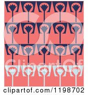 Poster, Art Print Of Seamless Pattern Of Flower Pots Over Pink