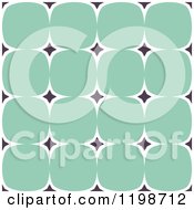 Poster, Art Print Of Seamless Pattern Of Green Rounded Squares