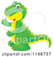 Poster, Art Print Of Cute Green Tyrannosaurus Rex Dinosaur