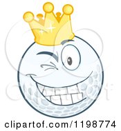Poster, Art Print Of Winking Crowned Golf Ball Character
