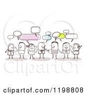 Poster, Art Print Of Group Of Friendly Stick People Networking And Talking