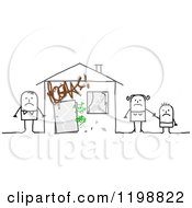 Poster, Art Print Of Sad Stick Family At Their Vandalized Home