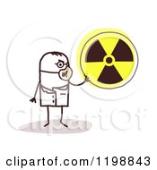 Poster, Art Print Of Stick Man Holding A Radiation Symbol 2