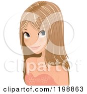 Clipart Of A Beautiful Young Caucasian Woman With Long Blond Hair Royalty Free Vector Illustration by Melisende Vector