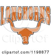 Clipart Of LONGHORNS Team Text Over A Bull Head Royalty Free Vector Illustration