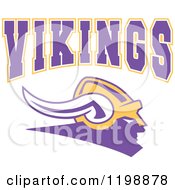 Clipart Of VIKINGS Team Text Over A Helmet Royalty Free Vector Illustration