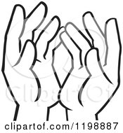 Poster, Art Print Of Black And White Uplifted Hands