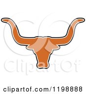 Clipart Of A Black Orange And White Longhorn Bull Head Royalty Free Vector Illustration by Johnny Sajem