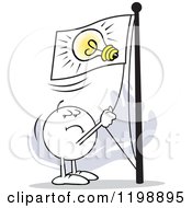 Poster, Art Print Of Moodie Character Flying A Lightbulb Flag