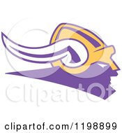 Clipart Of A Purple White And Gold Viking Helmet Royalty Free Vector Illustration