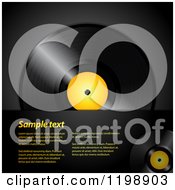 Poster, Art Print Of Vinyl Record Album With A Yellow Center Over Black With Sample Text