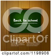 Poster, Art Print Of Back To School Chalkboard Over Wooden Panels With Sample Text