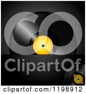 Poster, Art Print Of Vinyl Record Album With A Yellow Center Over Black With Text Space