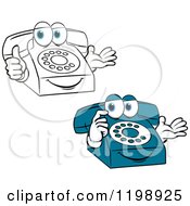 Poster, Art Print Of Thinking And Pleased Telephone Mascots