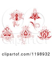 Poster, Art Print Of Red Henna Flowers