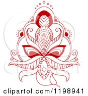 Clipart Of A Red Henna Flower 3 Royalty Free Vector Illustration