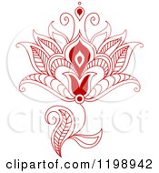 Clipart Of A Red Henna Flower Royalty Free Vector Illustration