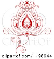 Clipart Of A Red Henna Flower 4 Royalty Free Vector Illustration