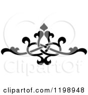 Clipart Of A Black And White Ornate Floral Victorian Design Element 10 Royalty Free Vector Illustration