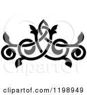 Clipart Of A Black And White Ornate Floral Victorian Design Element 7 Royalty Free Vector Illustration