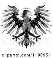 Poster, Art Print Of Black And White Heraldic Eagle With A Crown