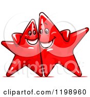 Poster, Art Print Of Happy Red Stars With Their Arms Around Each Other