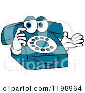 Poster, Art Print Of Thinking Blue Telephone Mascot