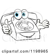 Poster, Art Print Of Blue Eyed Telephone Mascot Holding A Thumb Up