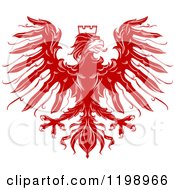 Poster, Art Print Of Red Heraldic Eagle With A Crown