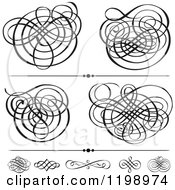 Clipart Of Black Swirl Designs And Borders Royalty Free Vector Illustration
