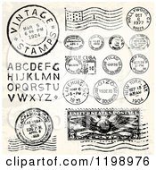 Poster, Art Print Of Vintage Postmark Stamps And Letters